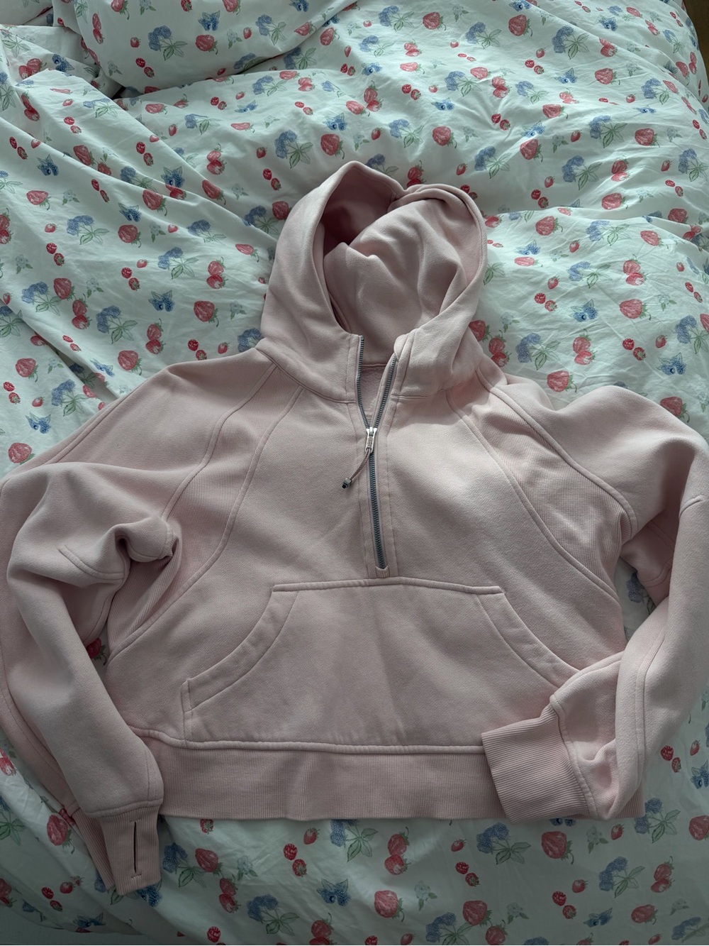 Lululemon Women's Pink Scuba Half-Zip Hoodie Sweater
